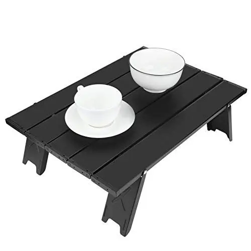 Produktbild: TOPINCN Klapptisch Outdoor-Casual-Tisch Tragbarer Aluminium-Grillzelt-Teetisch Ultraleichter Schreibtisch mit Campingtisch für Couchtisch Aluminiumlegierung Schwarz Picknicktische aus