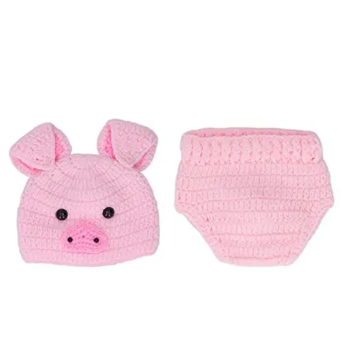 Produktbild: TOPINCN Niedliche Tier Baby Fotografie Kostüme, Neugeborenen Fotografie Requisiten Set, Baby Fotostudio Shooting Kleidung, Baby Kostüm Hut(Rosa)