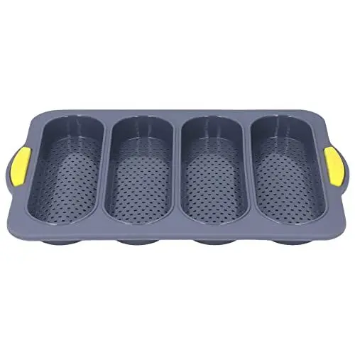 Produktbild: TOPINCN Perforierte Pfanne Zum Backen von Französischem Brot, Formen, Backform, Ofenformen, Werkzeuge für Französisches Brot, Pfannen (hellgrau)