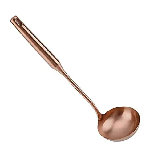 Produktbild: TOPINCN Suppenkelle Edelstahl Suppenkelle Löffel Große Suppenkelle Küche Spatel Turner Kochwerkzeug Komfortable Griff(Rose Gold Soup Ladle)