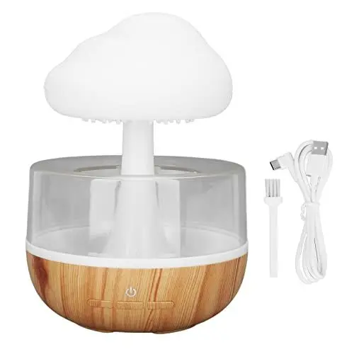 Produktbild: ciciglow Regenwolken-Luftbefeuchter, Wassertropfen, Aromatherapie-Diffusor für ätherische Öle mit 7 LED-Lichtern, Pilz-Diffusor für Schreibtischbrunnen, Schlafen Am Bett