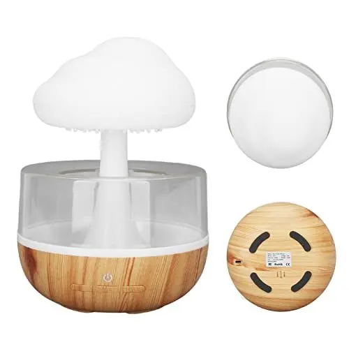 Produktbild: TOPINCN Zen Raining Cloud Nachtlicht Aromatherapie ätherisches Öl Diffusor Mikro-Luftbefeuchter Schreibtischbrunnen mit 7 LED-Licht für Nachttisch