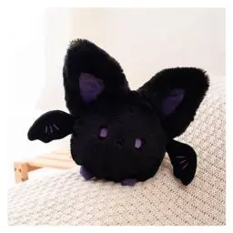 Produktbild: TOPLITHE Kleine Fledermaus Kuscheltier, Kawaii schwarz weiß Fledermaus gefüllte Tiere Engel Teufel Spielzeug for Mädchen Jungen Geburtstag Halloween (Size : Black)