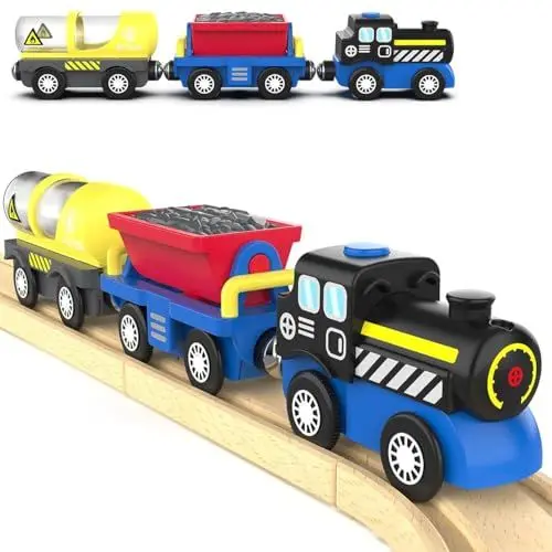 Produktbild: TOPLIVING Zubehör batteriebetriebene Lokomotive Zug, Engineering passt alle für Kleinkinder, Motor leistungsstarke Spielzeug für Holzeisenbahn-System, Zug für Kinder