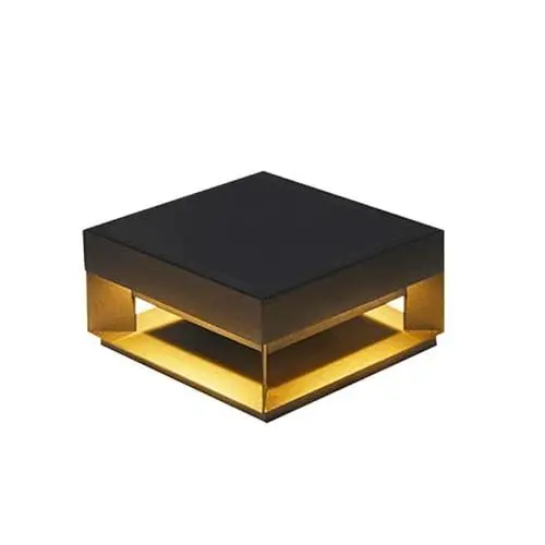 Produktbild: Topmo-plus Außen pfostenleuchten Pfostenlichter Außenpfosten Gartenleuchte wegeleuchte wasserdicht quadratische design Staal/Acryl 16W LED SMD Promenade Pfad 20CM schwarz warmweiß