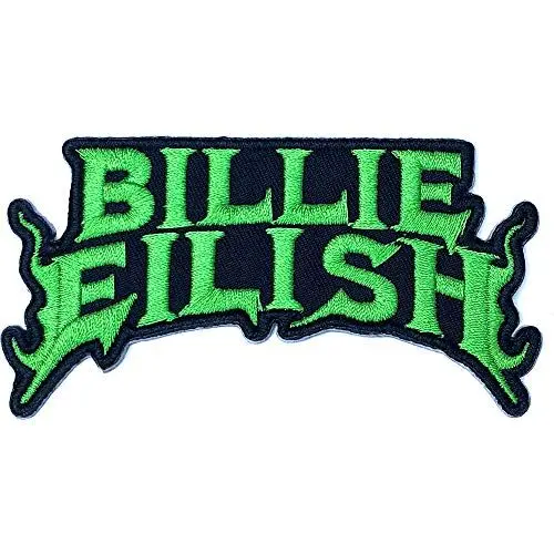 Produktbild: Billie Eilish Patch Flame Grün Nue offiziell 9x5cm Taille unique