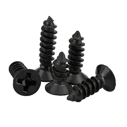 Produktbild: TOPPERFUN Flache Schwarze Schrauben – 100 Stück Selbstschneidende Schrauben Für Wandplatten 16 Mm Taschenlochschrauben Edelstahl