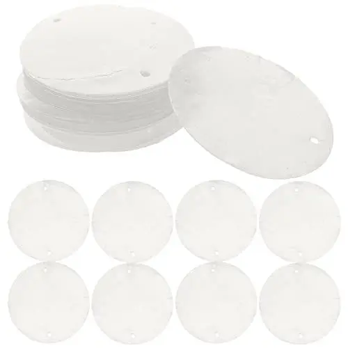 Produktbild: TOPPERFUN 100 Stück Muschelstücke, 5 cm/2 Zoll weiße dekorative Muscheln mit 2 Löchern für die Handherstellung, Perlmuttstücke für Windspiel Türvorhang, DIY Handwerk, hängende Schmuckherstellung