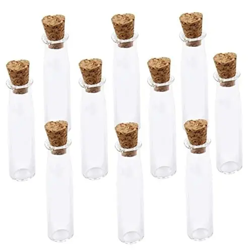 Produktbild: TOPPERFUN Mini Glasflaschen Mit Korken Klare Wunschflasche Für Bastelprojekte Und Aufbewahrung Zylinderform Für Kreative Ideen Und