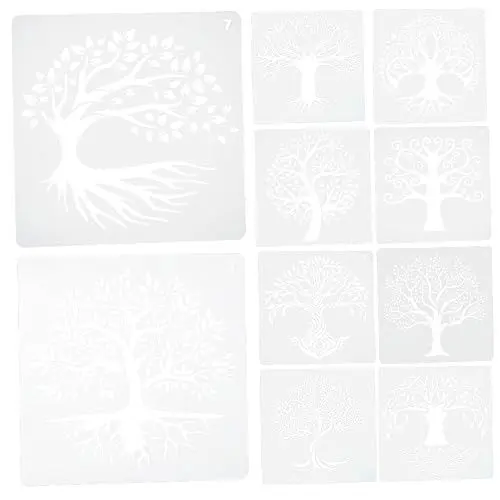 Produktbild: TOPPERFUN Baummuster-schablone – Weihnachtsschablone – Wandkunst-schablonen – 12 Blatt Packung