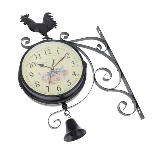 Produktbild: TOPPERFUN Wanduhr Aus Und Doppelseitige Uhr Hängeuhr Für Wohnzimmer Und Schlafzimmer Einfache Montage Stumme Uhr Für Ruhige Umgebung