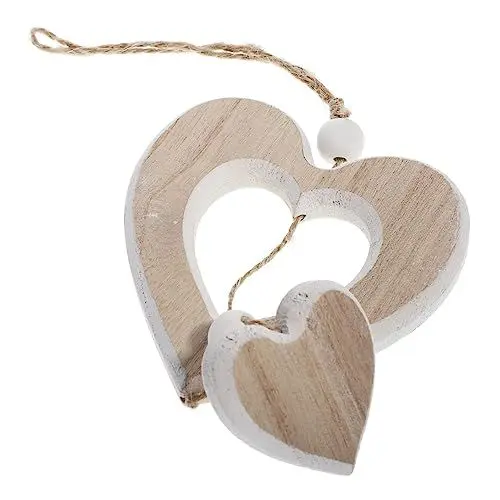 Produktbild: TOPPERFUN 1 Stück Herzförmiges Holz- -Ornament – ​​dauerhafte Hängende Verzierung Für Dekorationen Im Freien Zu Hause