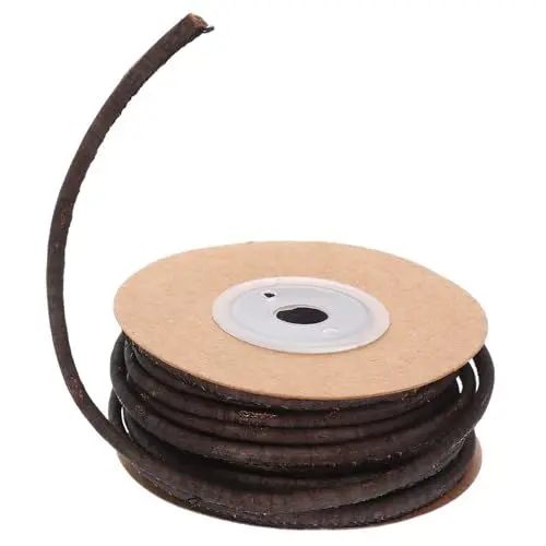 Produktbild: TOPPERFUN 1 Rolle Handgefertigtes Seil aus Rindsleder echtes Lederband Bolotie-Lederband geflochtener Schnurstreifen Lederschnur Handbuch Bastelseil Halskette Schnur DIY zubehör Schmuck
