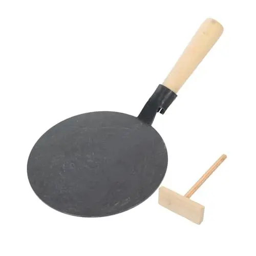 Produktbild: TOPPERFUN 1 Satz Crepe Pfanne mit Holzgriff Antihaft Bratpfanne für Pfannkuchen Vielseitig Einsetzbar für Eier und Fleisch für Gastronomie