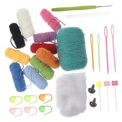 Produktbild: TOPPERFUN 1 Satz Häkelsets für Kinder ergonomische Häkelnadeln Blumentopf Bausatz Kinderstricksets für Anfänger Häkelset für Anfänger Kinder Handbuch Suite Pflanze Ornamente schmücken Kabel