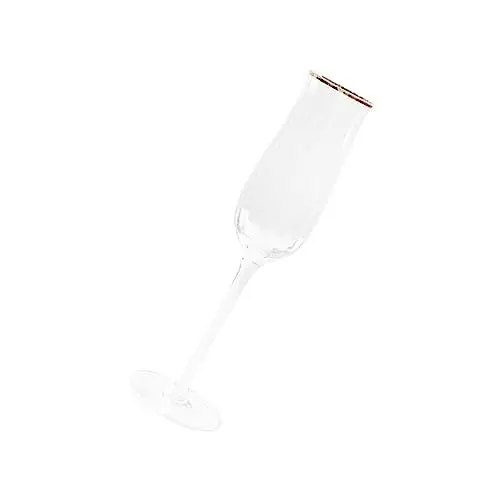 Produktbild: TOPPERFUN 1 Stück Champagnerglas aus Kristallglas mit Goldrand Sektflöte für Cocktail Juice und Wein Stilvolles Trinkgefäß für Partys und Besondere Anlässe