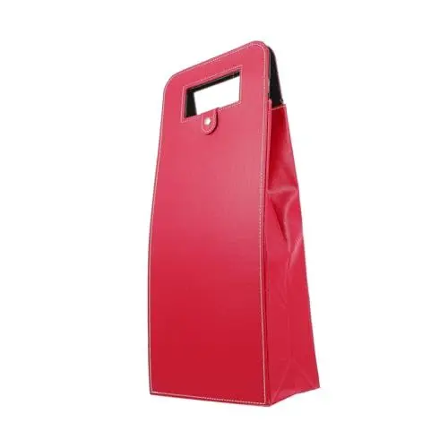 Produktbild: TOPPERFUN 1stk Weinbeutel Weinflaschenhalter Taschenträger Für Weinflaschenträger Weinverpackungsbeutel Einzelne Flaschentasche Handtasche Container Doppelschicht Leder