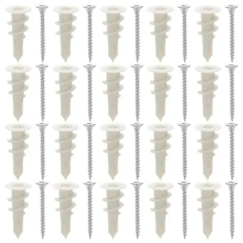 Produktbild: TOPPERFUN 20 Sätze Selbstbohrender Trockenbauanker Selbstschneidende Trockenbauschrauben 1 38 X 0 5 Mm. 16X0. Einschraubbare 16-Zoll-Trockenbau-Dehnschrauben Selbstbohrende Trockenbau-