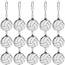 Produktbild: TOPPERFUN 20 Stück Volleyball Schlüsselanhänger, 9,7 x 3,7 cm PVC Volleyball Anhänger, Volleyball Aufkleber, Taschendekoration, Schlüsseldekoration, Heimwerkerbedarf