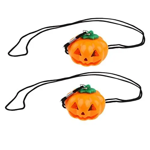 Produktbild: TOPPERFUN 2St Party-Halskette Halskette mit Kürbisanhänger LED-Licht-Halskette leuchtende Halskette glitzernde Kürbisse the hallow halloween Halsketten eine Halskette Blitz Schlüsselanhänger