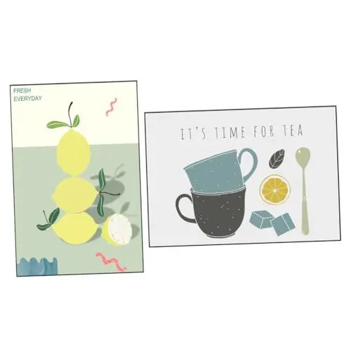 Produktbild: TOPPERFUN 2St Zitronenkern bürodeko büro dekoration stress abbauen slice Zitronendekorationen für die Küche Zitronenmusterbild nordisch Dekorative Gemälde Tasse Kern ziehen Zitronenschale