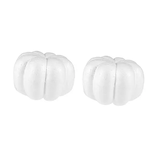 Produktbild: TOPPERFUN 2 STK weißer Kürbis bemalte Formen weißer Schaum Kürbis Kürbisform herbstdeko Halloween Dekoration DIY-Kürbis Simulation Kürbisform gemalt Zubehör gefälschtes Modell schmücken Kind