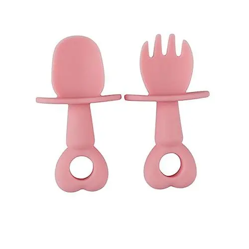 Produktbild: TOPPERFUN 2st Und Löffel Für Kinder Löffel Für Kleinkinder Säuglingslöffel Kleinkinder Löffel Geschirrtuch Kinderlöffel Silikonlöffel Reisflocken Löffel Kieselgel Baby