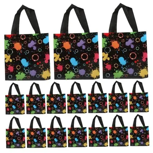 Produktbild: TOPPERFUN 30 Stück Geschenktasche Wiederverwendbare Beutel Aus Vliesstoff Tragbare Einkaufstaschen Geschenktüten Aus Vliesstoff Non-woven-einkaufstasche Nicht Gewebter Stoffbeutel Schwarz