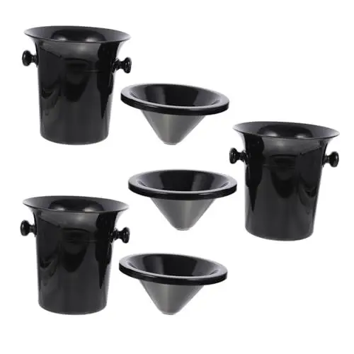 Produktbild: TOPPERFUN 3stücke Weinverkostung Spucknapf Schwarz Hygienischer Spuckbehälter Für Weinproben Vielseitig Einsetzbar Als Eiskübel Für Weinpartys Keller Und Bars