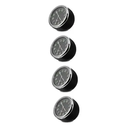 Produktbild: TOPPERFUN 4 Stück Auto-Leuchtuhr micro mikrowe Autointerieuruhr miniature Armaturenbrett Dashcams für Autos Kfz-Uhr Autouhr Wagen elektronische Uhr rund um die Uhr Quarzuhren Mini-Uhr Metall
