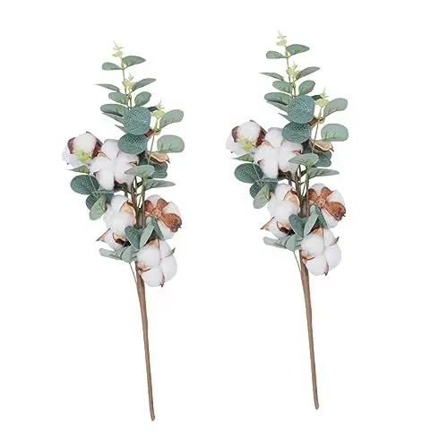 Produktbild: TOPPERFUN 4stücke Teiliges Kunst Ornamente Für Hochzeitsdekoration Lifelike Baumwollpflanzen Für Zuhause Garten Feierlichkeiten