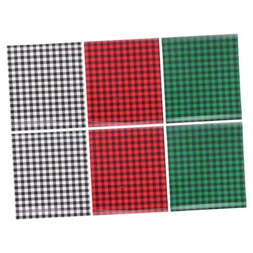 Produktbild: TOPPERFUN 6 Blatt Weihnachts Wärmeübertragungsfolie Aus Vinyl Htv Tasche Wärmeübertragungsfolie Bekleidungsfolie DIY Übertragungsfolie DIY Wärmeübertragungsfolie Weihnachts Plaid