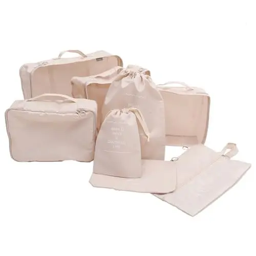 Produktbild: TOPPERFUN 8-teiliges Set Reiseverpackungswürfel Packwürfel Für Die Reise Kosmetiktasche Packen Von Taschen Für Die Reise Gepäckwürfel Koffer Packwürfel-Set Polyester Packsack Kleider Reisen