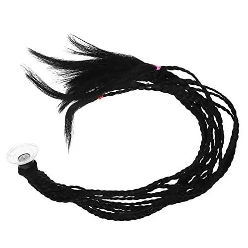 Produktbild: TOPPERFUN Austauschbare Helm-Dreadlocks Helmhaar Aus Hochwertigem Fasermaterial Wiederverwendbarer Helmpferdeschwanz Passt Motorradhelm Und Fahrradhelm