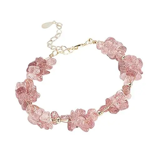 Produktbild: TOPPERFUN Kristallarmband Für Damen Und Kinder Schlichtes Design Langlebig Pink Für Partys Und Reisen Wunderschöne Kristalldekoration