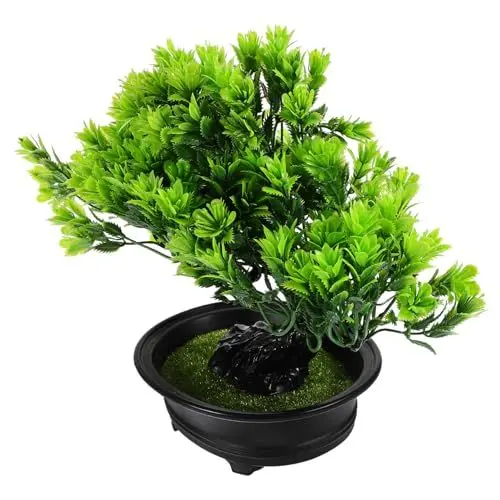Produktbild: TOPPERFUN Künstliche Topfpflanze Realistischer Bonsai-Baum Fake Bonsai Tree Green Artificial Tree Künstliche Pflanze Im Topf Künstlicher Bonsai-Baum Anlage Kleiner Schreibtisch Mini Plastik