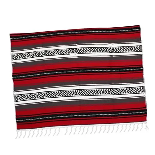 Produktbild: TOPPERFUN Mexikanische Decke Picknickdecke Baumwoll-Chevron-Decke Sofakissen Vermischt Picknick-Essentials Mexikanische Yogadecke Falsche Decke Authentische Decke Werfen Leinendecke Handbuch