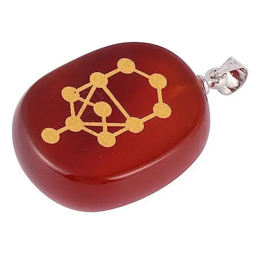 Produktbild: TOPPERFUN Opal-Anhänger 1Stk Lebensbaum-Anhänger Natürlicher Kristallschmuck Anhängerverschluss für Halskette e Kristallanhänger Anhänger mit sieben Chakra-Symbolen Achat Kabbala