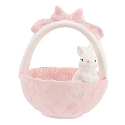 Produktbild: TOPPERFUN Osterkorb Hasenfigur Aus Keramik Keramik-häschen Keramik-häschen-Figur Hasenfigur Aus Porzellan Kaninchenverzierung Aus Keramik Tierische Süßigkeitenschale Pflanzer Miniatur