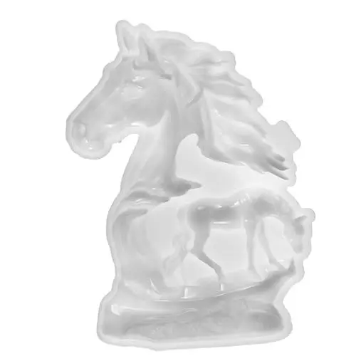 Produktbild: TOPPERFUN Pferde Silikonform, 20 x 15 cm, Silikon Pferdeform, Wiederverwendbare Pferde Silikonform, 3D Pferdestatue zum Basteln, Ornamente, Wohnzimmer, Skulptur, Dekoration