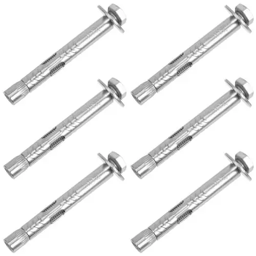Produktbild: TOPPERFUN Sechskant-Hülsenanker 6 Stück X 60 Mm Expansionsbolzen Ankerbolzen 304 Edelstahl Außensechskant-Expansionsschraube Bolzenhülse Ankerbefestigung Wandbeton