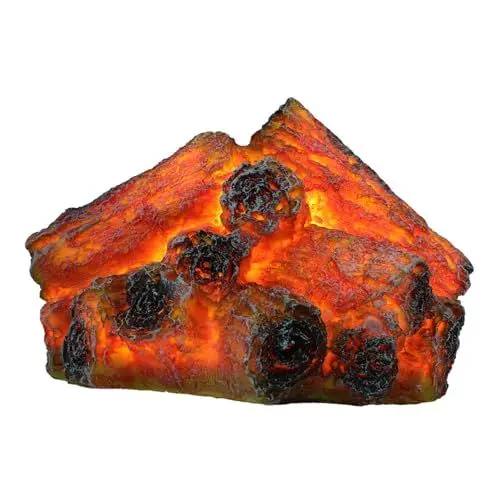 Produktbild: TOPPERFUN Simuliertes Holzkohleflammenlicht Laterne Geister-lagerfeuer-nachtlicht Geführte Flamme Gefälschtes Brennendes Holz Mini-led-leuchten Gefälschte Flammen Kaminlampe Log-licht Harz