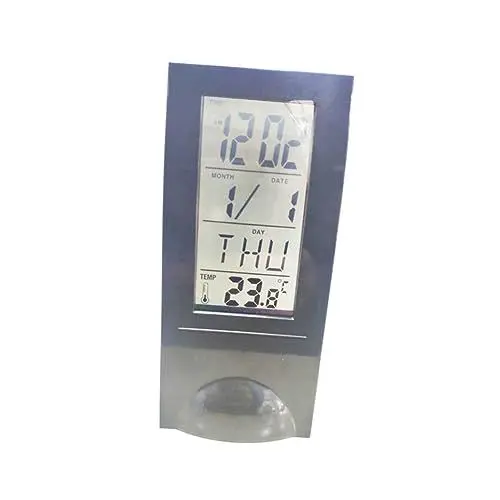 Produktbild: TOPPERFUN Elektronischer Kalender Wecker Mit LCD-Glas Bildschirm Multifunktionale Tischuhr Für Zuhause Und Büro Inklusive Temperaturanzeige Tragbar Schwarz Für Reisen Und Geschäftsreisen