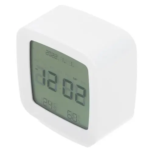 Produktbild: TOPPERFUN Wecker digitaluhr mit großem Display Digitale Tischuhr Kalender Uhren fürs Schlafzimmer Digitaluhr klein Anzahl Nachttischuhr Temperatur- und Luftfeuchtigkeitsuhr Büro Plastik Weiß