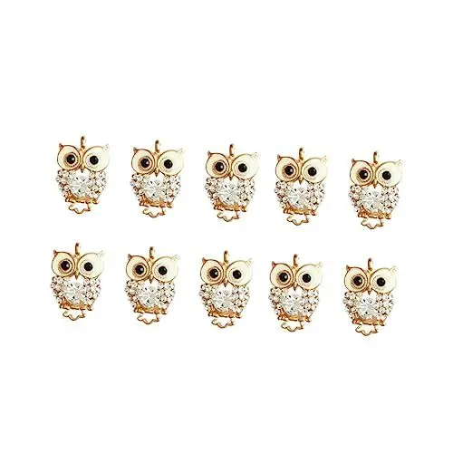 Produktbild: TOPPERFUN Zubehör Für 10 Stück Schmuck-Charms Zur Schmuckherstellung Gold-Eulen-Anhänger Schmuckherstellung Anhänger Emaille-Charm Für Die Schmuckherstellung Zubehör