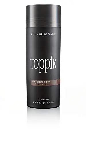 Produktbild: Toppik Dunkelbraun Streuhaar für volleres Haar in Sekunden, Haarpuder für einen authentischen Look, Schütthaar bei Haarausfall für Männer und Frauen, 55g
