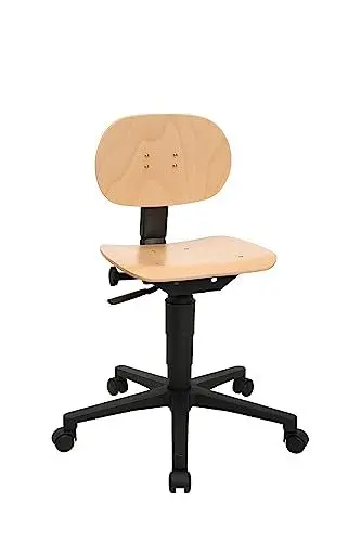 Produktbild: Topstar 72210HO1 TEC 11, Bürostuhl, Arbeitshocker, Rollhocker, Werkstatthocker, Holz (Buche), 44D x 38W x 55H cm
