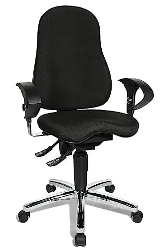 Produktbild: Topstar SI59UG20, Sitness 10 ergonomischer Bürostuhl, Schreibtischstuhl, inkl. höhenverstellbaren Armlehnen, Bezugsstoff schwarz, 113 x 58 x 44