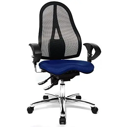 Produktbild: Topstar ST19UG26 Sitness 15, ergonomischer Bürostuhl, Schreibtischstuhl, inkl. höhenverstellbare Armlehnen, Bezugsstoff blau, 114 x 58 x 44