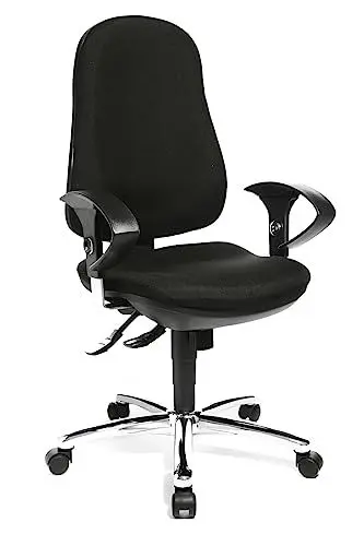 Produktbild: Topstar Support SY, ergonomischer Bürostuhl, Schreibtischstuhl, inkl. höhenverstellbare Armlehnen, Bezugsstoff, schwarz